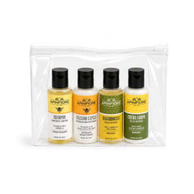 Kit da Viaggio Apinfiore 4 essenziali in pochette da viaggio - Cestovní sada Apinfiore 4 nezbytné produkty v cestovní kosmetické taštičce_